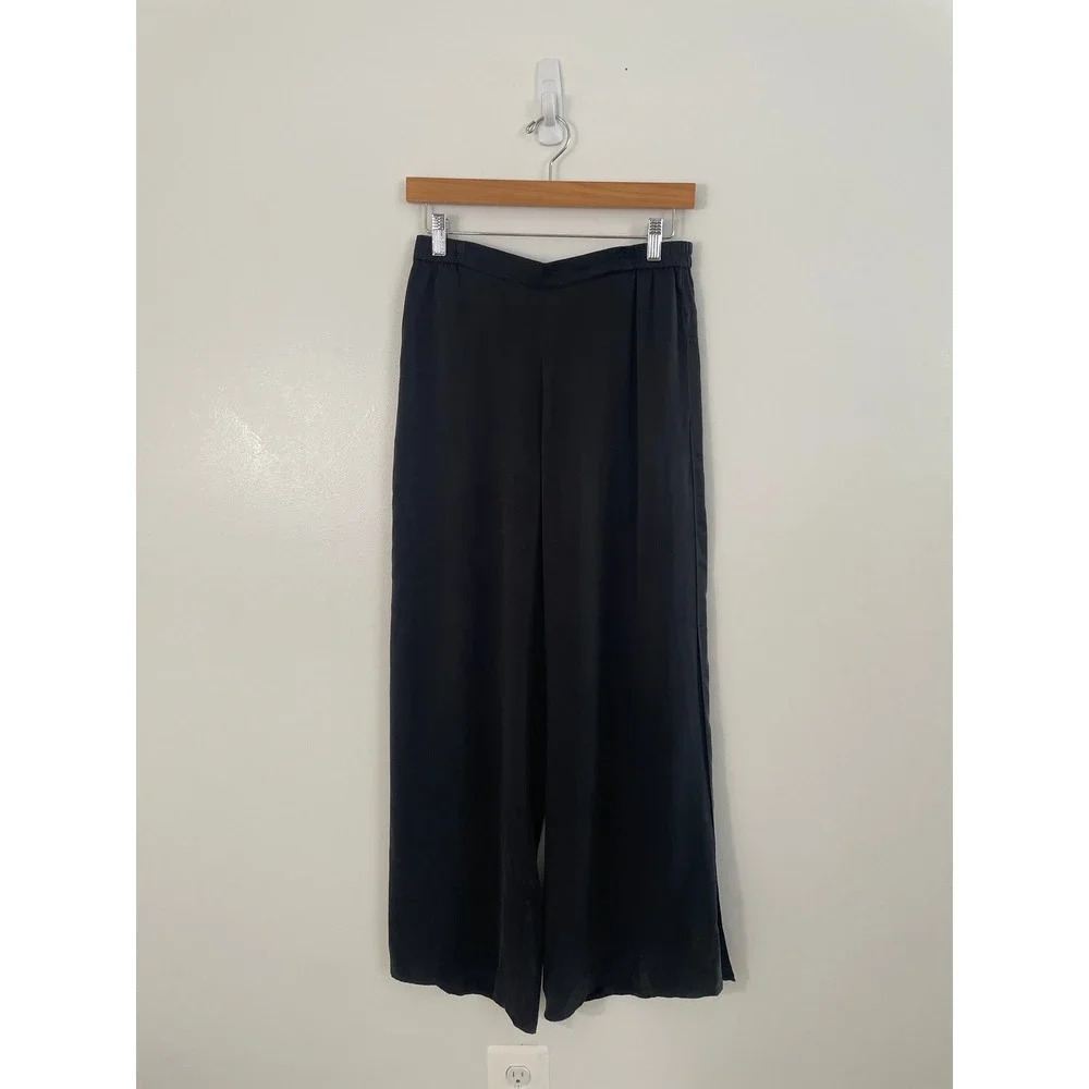 lunya Black Silk Short Sleeve Pajama Set